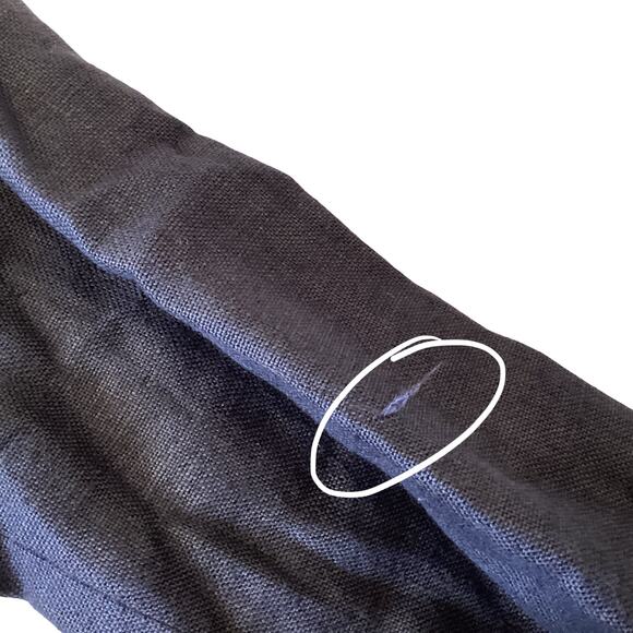 Rickie Freeman Blue Linen and Red Leather Colorblock Blazer - Picture 4 of 8